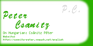 peter csanitz business card